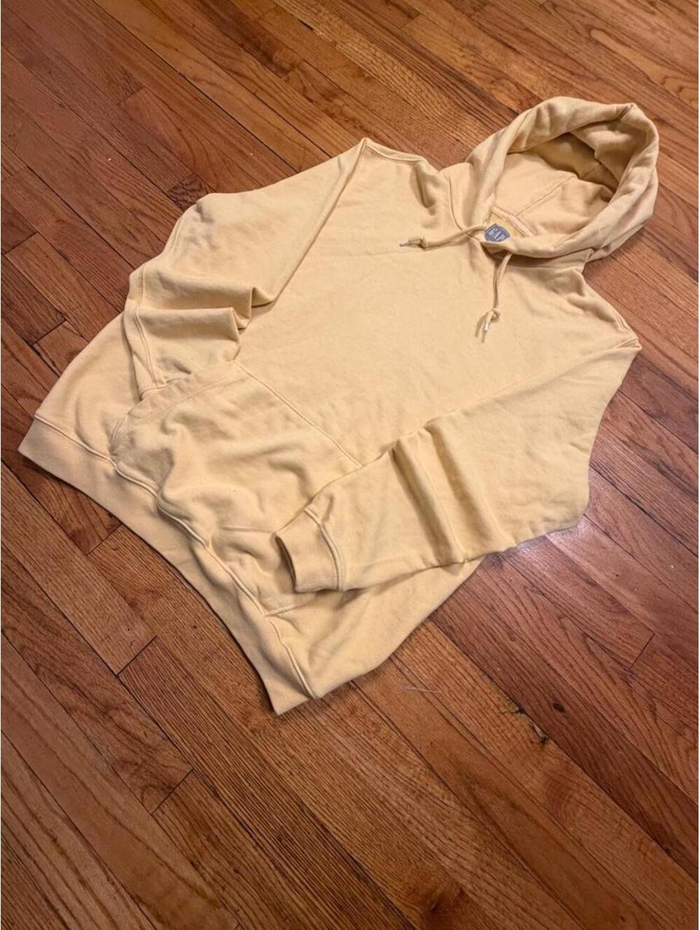 Gap Women's Yellow and Cream Hoody
